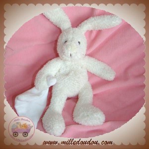 BABYNAT DOUDOU LAPIN BLANC BOUCLETTE MOUCHOIR SOS