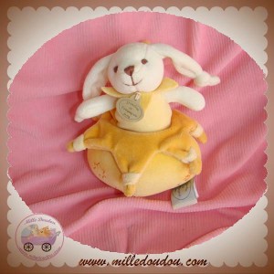 DOUDOU ET COMPAGNIE SOS LAPIN BLANC MUSICAL JAUNE ETOILES