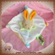 DOUDOU ET COMPAGNIE SOS LAPIN BEIGE PLAT VELOURS ECRU ORANGE TATOO