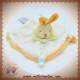 DOUDOU ET COMPAGNIE SOS LAPIN BEIGE PLAT VELOURS ECRU ORANGE TATOO