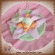 BABYNAT DOUDOU LAPIN PLAT OVAL VERT ETOILE ROSE ORANGE SOS