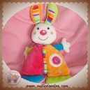 BABYSUN DOUDOU LAPIN QUASI PLAT ROSE ORANGE CIRCUS SOS