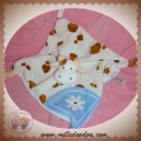 TOODO DOUDOU VACHE PLATE BLANCHE TACHETE MARRON FLEUR SOS