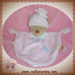 NICOTOY DOUDOU OURS PLAT OVAL ROSE COCCINELLE SOS