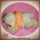 NICOTOY DOUDOU OURS BOUCLETTE BEIGE SWEAT ORANGE MUSICAL SOS