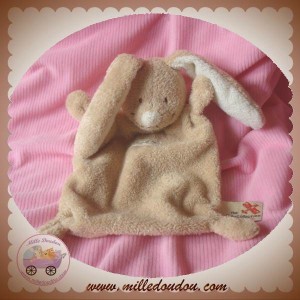 NICOTOY DOUDOU LAPIN PLAT BEIGE ECRU SOS