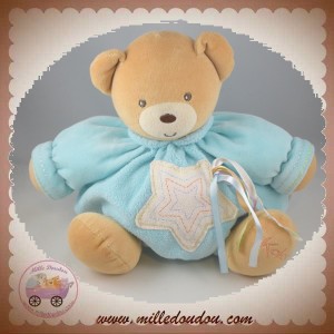 KALOO DOUDOU OURS BOULE BLEU TURQUOISE BONHEUR SOS