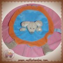 TIAMO TI AMO DOUDOU SOURIS GRISE PLATE RONDE ORANGE BLEU SOS