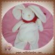 POMMETTE DOUDOU LAPIN BLANC FOULARD ROUGE SOS