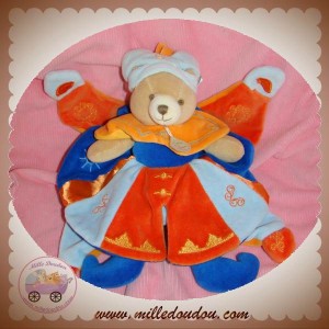 DOUDOU ET COMPAGNIE SOS OURS PRINCE INDIDOUS PLAT BLEU MARINE ORANGE GRAND MODELE SOS