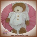 DOUDOU ET COMPAGNIE SOS OURS MARRON PYJAMA BLANC SOS