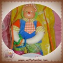 COROLLE DOUDOU POUPEE CLOWN GASTON BLEU VERT EVEIL SOS