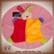 BABY CLUB C&A DOUDOU LAPIN PLAT FUSHIA ORANGE VERT SOS