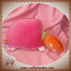 SUCRE D'ORGE DOUDOU TORTUE ORANGE CARAPACE ROSE FLEUR MUSICAL SOS