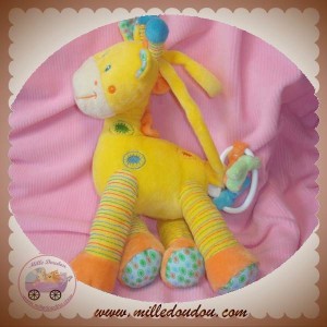 NICOTOY DOUDOU GIRAFE JAUNE ORANGE MUSICAL SOS SOS