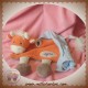 AJENA DOUDOU VACHE ORANGE PLAT MOUCHOIR BLEU SOS