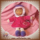 doudou Corolle Poupee Rose Col Fleuri Cœur Pantin