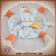 KIMBALOO DOUDOU CHEVAL PLAT ROND BLEU BEIGE ORANGE SOS