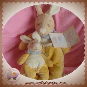 NOUKIE'S DOUDOU KANGOUROU LENA JAUNE AUSTRALIA AVEC BEBE SOS