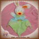 NICOTOY DOUDOU LAPIN BLANC PLAT BLEU VERT CAROTTE KIABI SOS