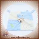 GIPSY DOUDOU OURS MARRON PLAT BLEU ECRU FEUILLES SOS