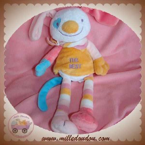 KIMBALOO DOUDOU LAPIN BLANC HAUT ORANGE THE BEST COEUR SOS