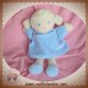 NOUNOURS DOUDOU POUPEE BLONDE ROBE BLEU SOS