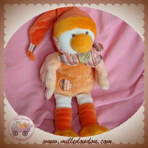 DOUDOU ET COMPAGNIE SOS CANARD OISEAU BANJO ORANGE JAMBES SOS