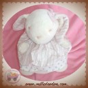 JACADI DOUDOU LAPIN BLANC MUSICAL HABIT ROSE FLEUR SOS