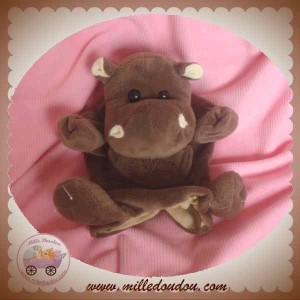 HISTOIRE D'OURS SOS DOUDOU HIPPOPOTAME TAUPE FONCE MARIONNETTE