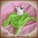 CARREBLANC DOUDOU VACHE BLANC CORPS LOSANGE VERT NOEUD CARRE SOS