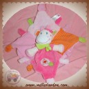 NICOTOY DOUDOU ZEBRE VACHE GIRAFE PLAT ROSE ORANGE SOS