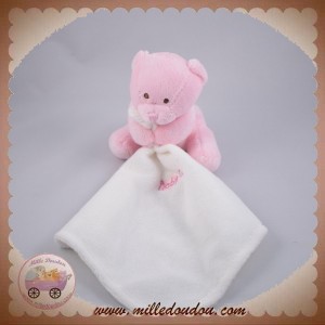 BABYNAT BABY NAT DOUDOU OURS ROSE VELOURS MOUCHOIR SOS