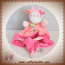 MOTS D'ENFANTS DOUDOU VACHE GIRAFE PLATE MOUCHOIR ROSE SOS