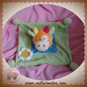 MAXITA DOUDOU VACHE GIRAFE ORANGE PLAT VERT FLEUR SOS