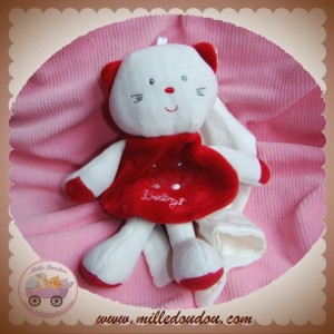 BERLINGOT DOUDOU CHAT OURS BLANC CORPS ROUGE MOUCHOIR SOS