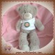 DOUDOU ET COMPAGNIE OURS BONBON TAUPE GRIS 30 CM ROLAND GARROS SOS