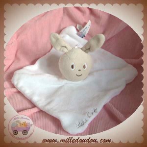 SUCRE D'ORGE DOUDOU LAPIN BEIGE CORPS PLAT BLANC SOS