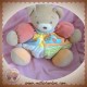 KALOO DOUDOU OURS BEIGE BOULE EVEIL COEUR ROND ORANGE JAUNE SOS