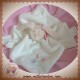 BENGY DOUDOU LAPIN PLAT ECRU FLEUR ROSE SOS