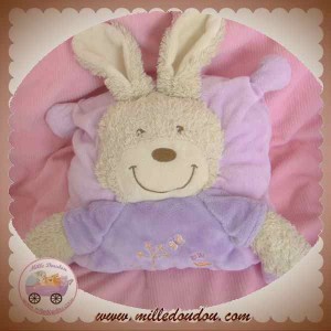 TEX DOUDOU LAPIN BOUCLETTE OREILLER VIOLET MAUVE SOS