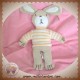 AUCHAN DOUDOU LAPIN TAUPE BEIGE PULL RAYURES ORANGE SOS