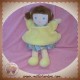 NOUNOURS DOUDOU POUPEE BRUNE ROBE JAUNE SOS