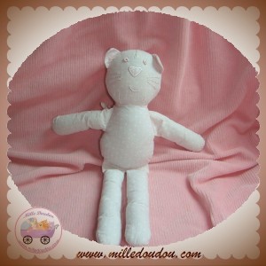 BOUT'CHOU MONOPRIX DOUDOU CHAT TISSU ROSE POIS BLANC SOS