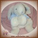 DOUDOU ET COMPAGNIE LAPIN BONBON ALLONGE BLANC BLEU GM SOS