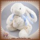 DOUDOU ET COMPAGNIE LAPIN BONBON ALLONGE BLANC BLEU GM SOS