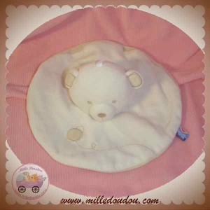 SUCRE D'ORGE DOUDOU OURS PLAT ROND BLANC BEIGE SOS