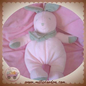 TARTINE ET CHOCOLAT DOUDOU LAPIN ROSE ECHARPE 30 CM