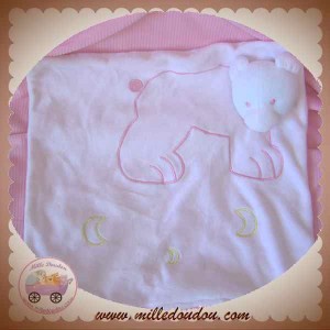 GIFI DOUDOU OURS POLAIRE PLAT ROSE LUNE SOS