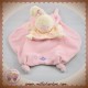 AJENA DOUDOU POUPEE FILLE CACHE CACHE ROSE ECRU FLEUR SOS